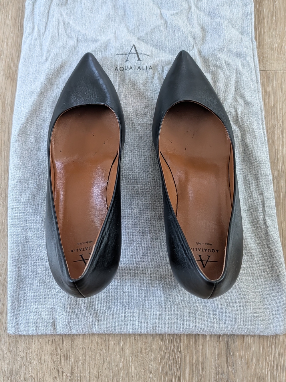 Aquatalia Black Kitten Pumps